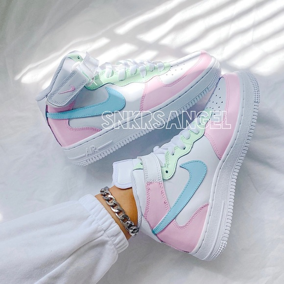 Custom nike air force 1 mid pastel - Picture 2 of 4